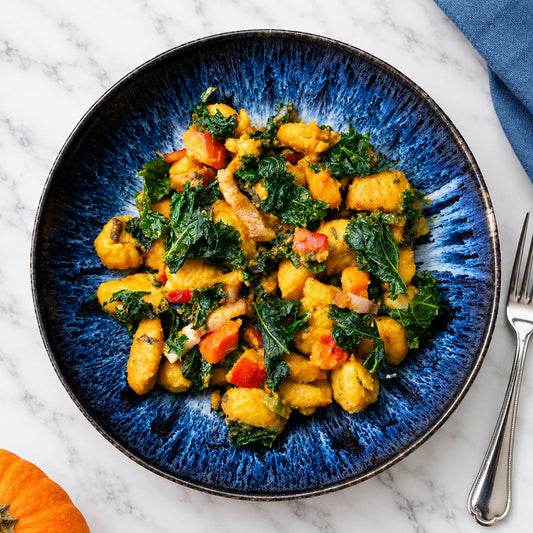 Kürbis-Gnocchi mit Wintergemüse