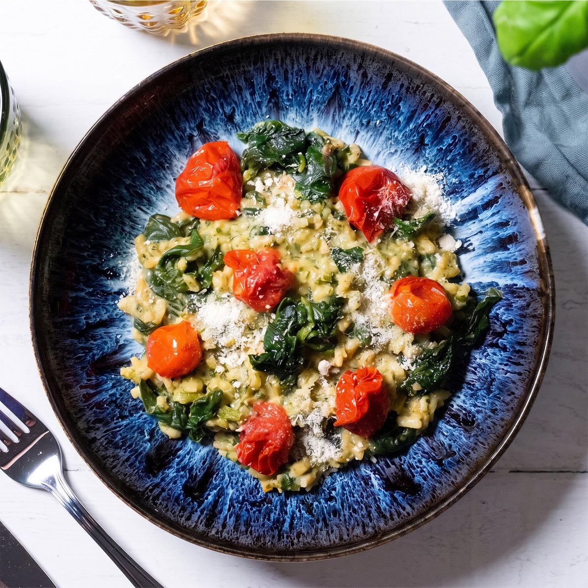 Wild garlic risotto with spinach