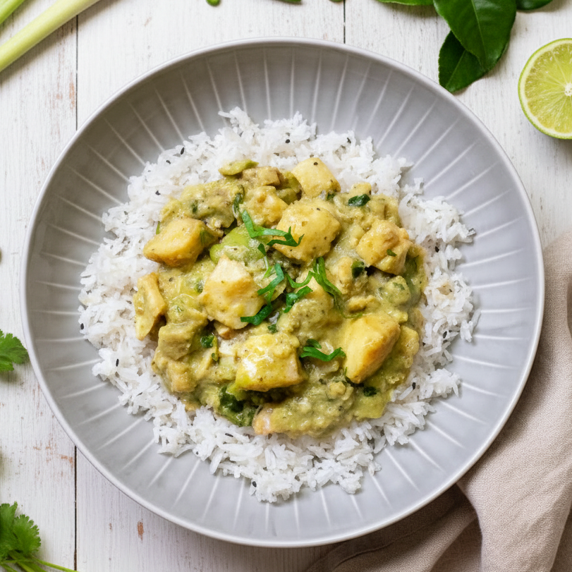 Grünes Fisch Curry mit Jasminreis 💪