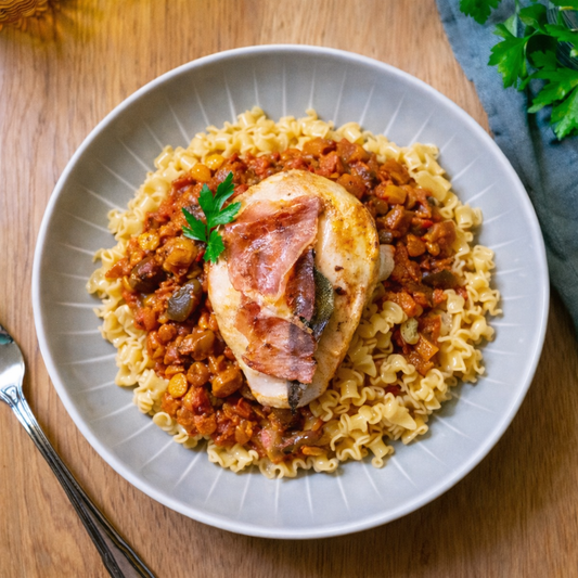 Poulet-Saltimbocca mit Caponata 💪