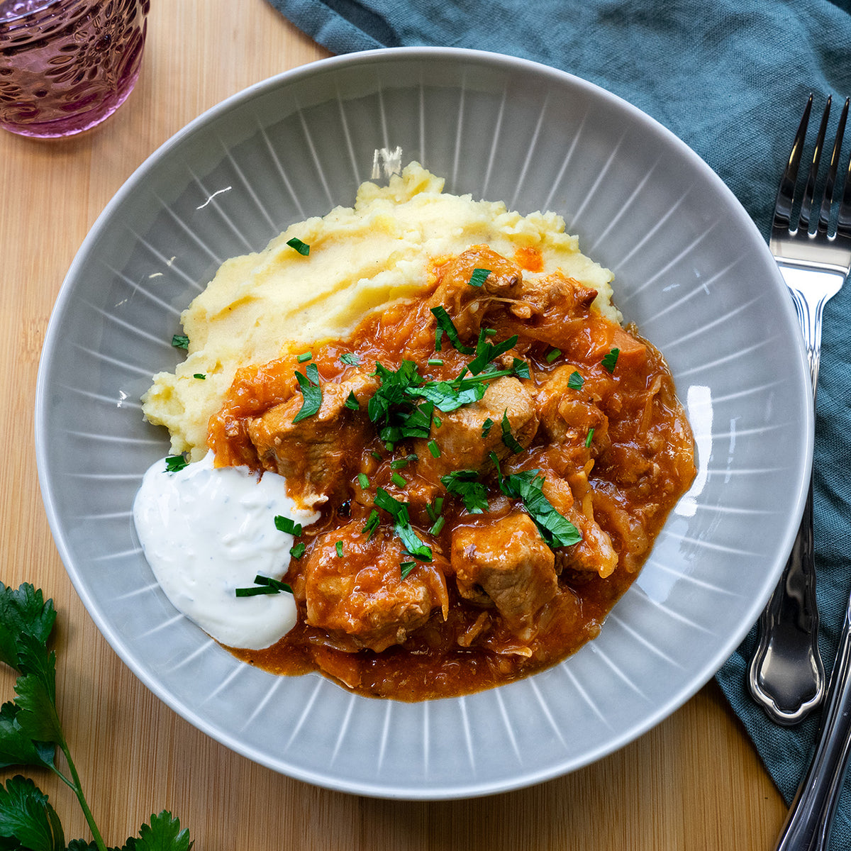 Goulasch Szeged avec purée de pommes de terre
