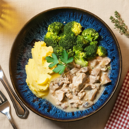 Zurich-style diced veal with mashed potatoes 💪