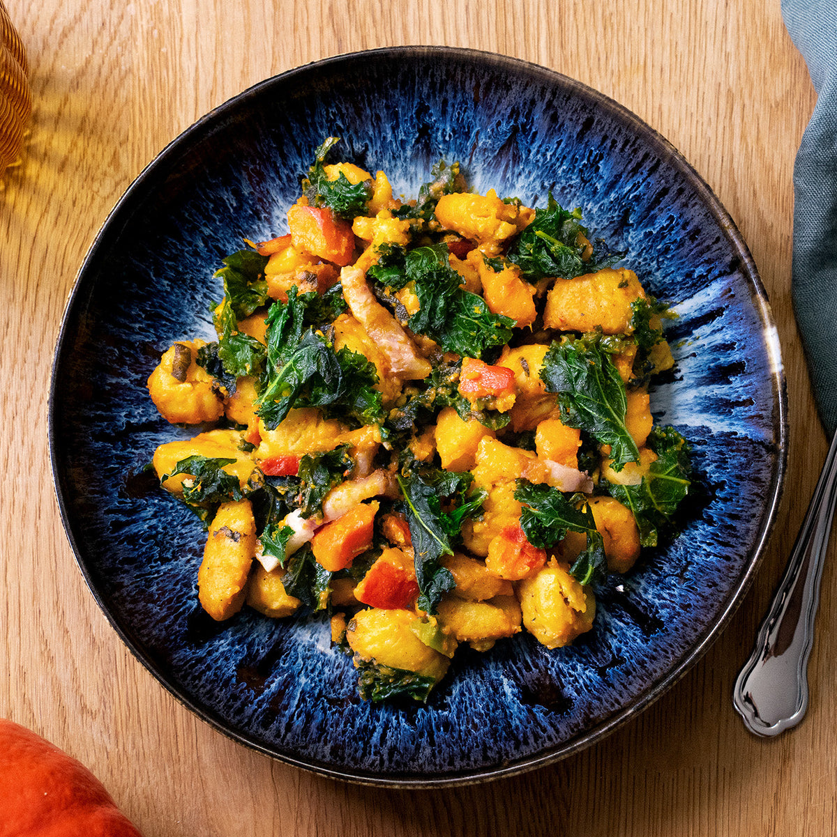 Kürbis-Gnocchi mit Wintergemüse