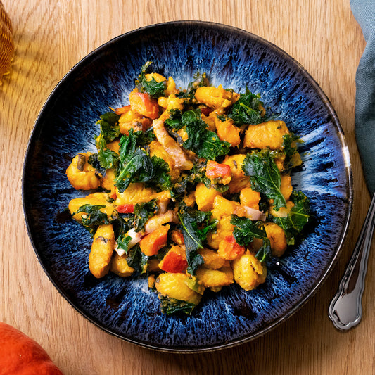 Kürbis-Gnocchi mit Wintergemüse