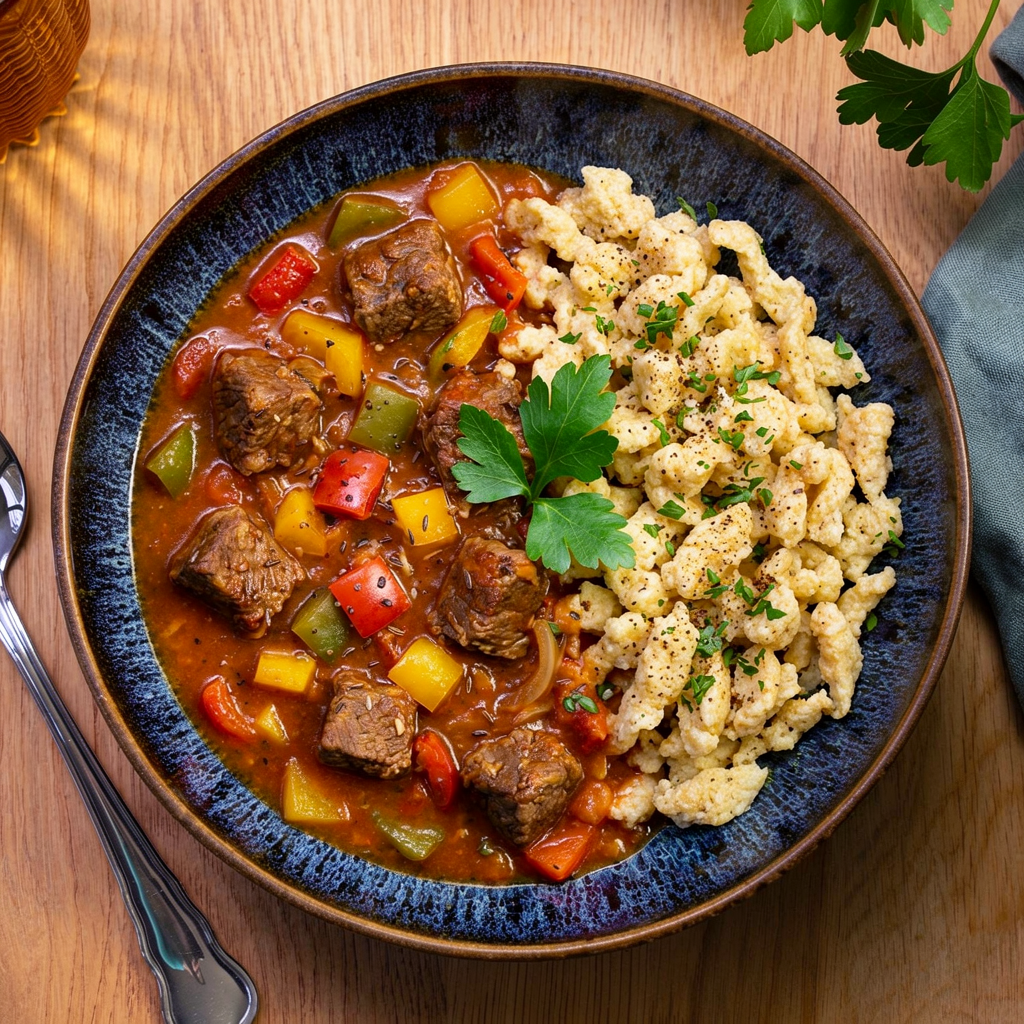 Ungarisches Gulasch mit Quarkspätzli