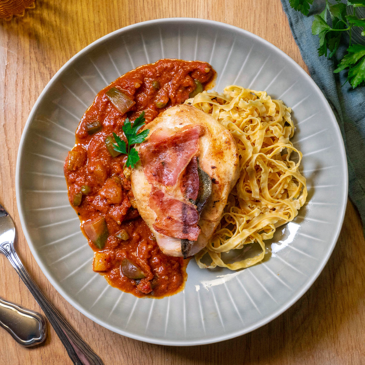 Chicken Saltimbocca with Caponata