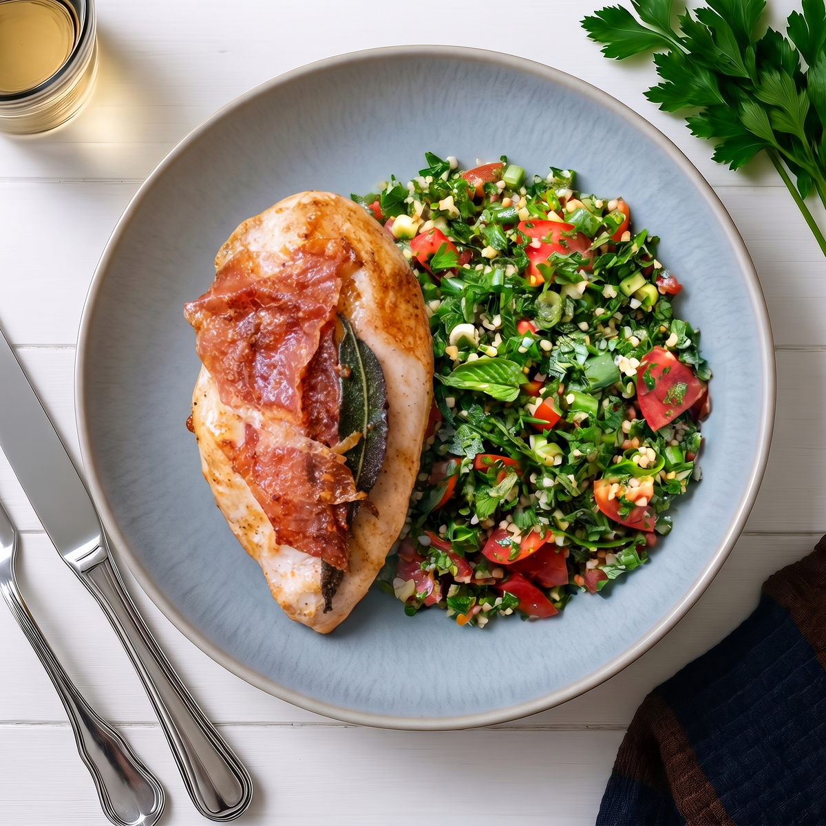 Poulet Saltimbocca avec Taboulé de Bulgur 💪