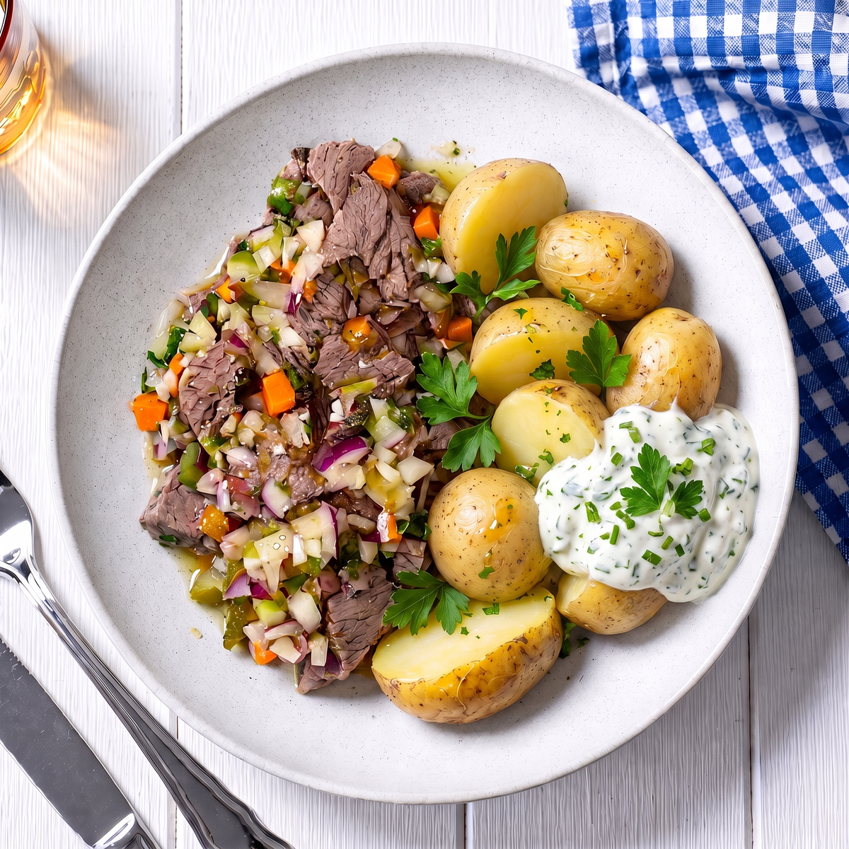 Siedfleischsalat mit Gschwellti